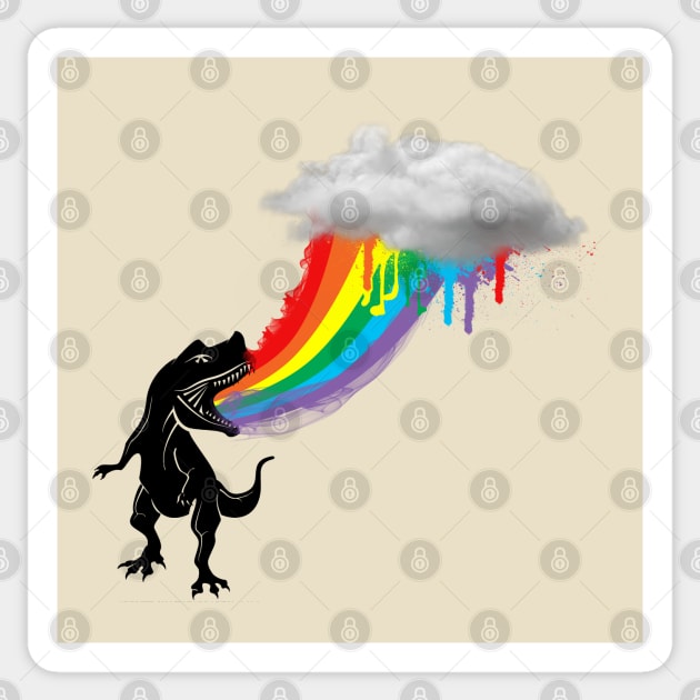 Rainbow Dinosaur Sticker by MARK ASHKENAZI